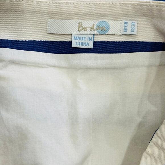 Boden Floral Appliqué Striped Pencil Mini Skirt Size 2 EUC Feminine Preppy - Picture 3 of 3